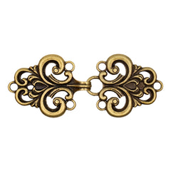 Vestsluiting - Vestclip XL klassiek brons met haak en oog 11x5 cm Vestsluiting VESTCLIPS - KLASIEK - XL - BRONS