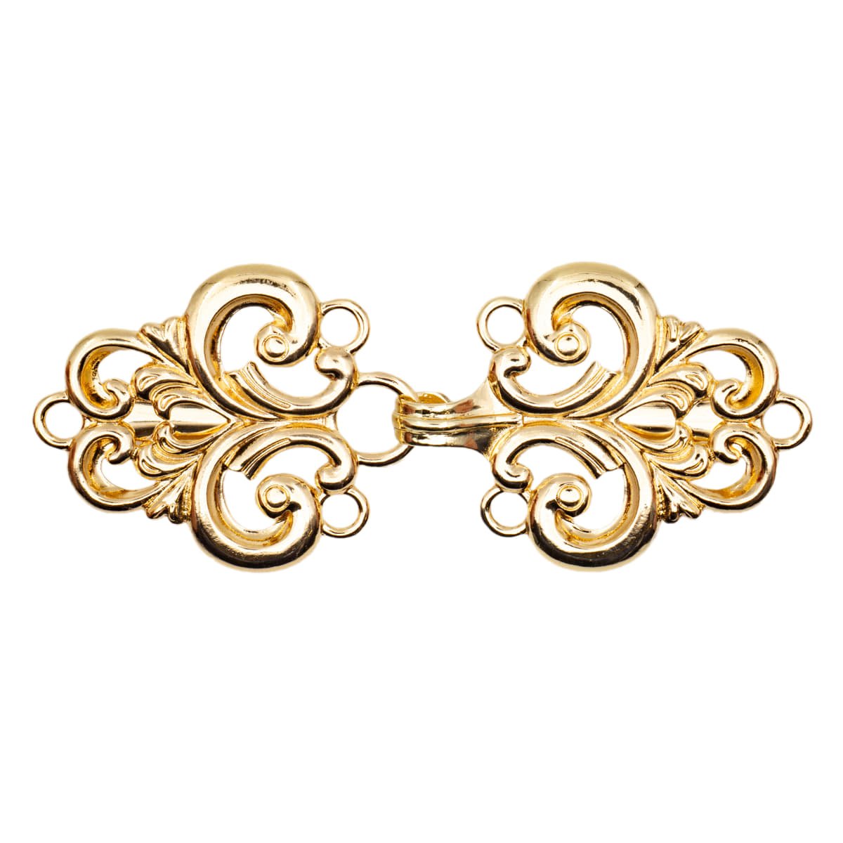 Vestsluiting - Vestclip XL klassiek goud met haak en oog 11x5 cm Vestsluiting VESTCLIPS - KLASIEK - XL - GOUD