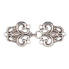 Vestsluiting - Vestclip XL klassiek zilver met haak en oog 11x5 cm Vestsluiting VESTCLIPS - KLASIEK - XL - ZILVER