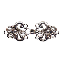 Vestsluiting - Vestclip XL klassiek zilver met haak en oog 11x5 cm Vestsluiting VESTCLIPS - KLASIEK - XL - ZILVER
