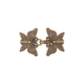 Antique bronze butterfly clasp with hook and eye, intricate detail, VLINDER-AURELIA-BRONS