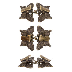 Vestsluiting | vlinder Icarus | brons | met haak en oog Vestsluiting VLINDER - ICARUS - BRONS