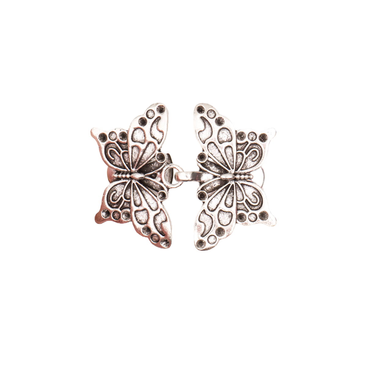 Vestsluiting | vlinder Icarus | zilver | met haak en oog Vestsluiting VLINDER - ICARUS - ZILVER