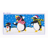 Winterse Pinguïn Familie Embleem Applicatie FK - RETRO - 004