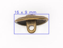 Antieke Metalen Knoop met Hert Reliëf - 15 mm Knopen KNP00188