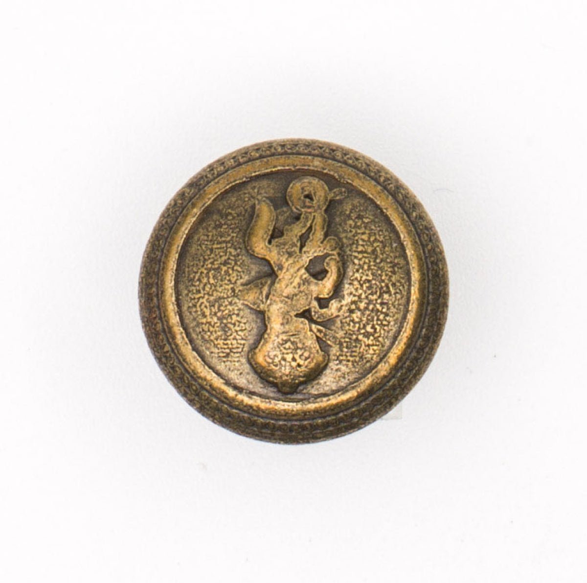 Antieke Metalen Knoop met Hert Reliëf - 15 mm Knopen KNP00188