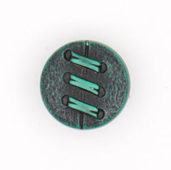 Artistieke Plastic Knoop met Groene Strepen 15mm Knopen KNP00156