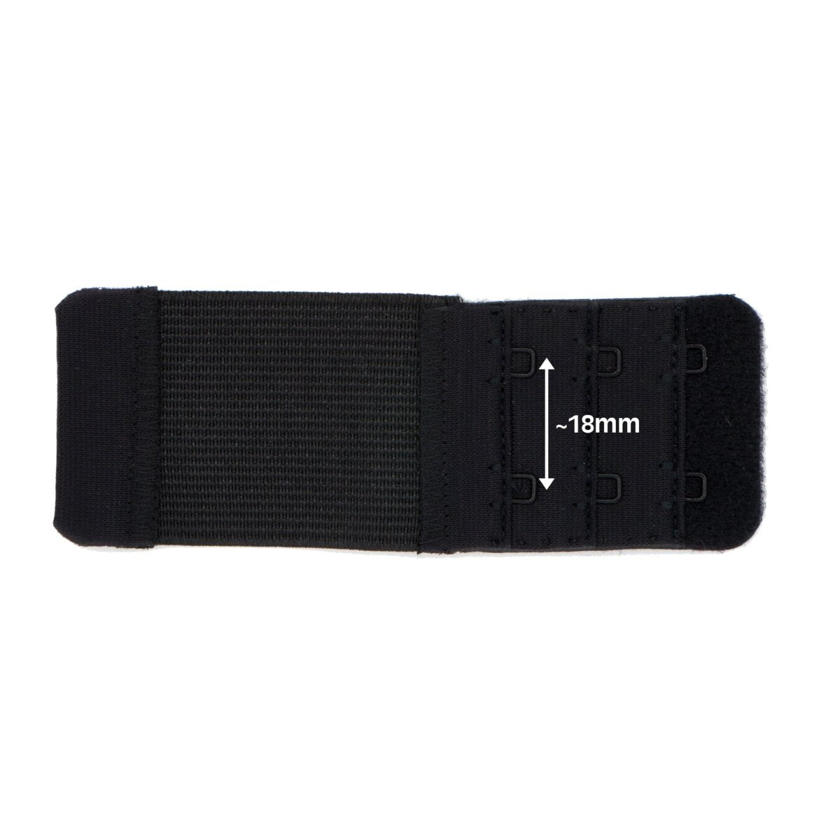 BH verlengstuk 2 haakjes 38mm zwart BH verlenger BHV00007 - Fourniturenkraam.nl