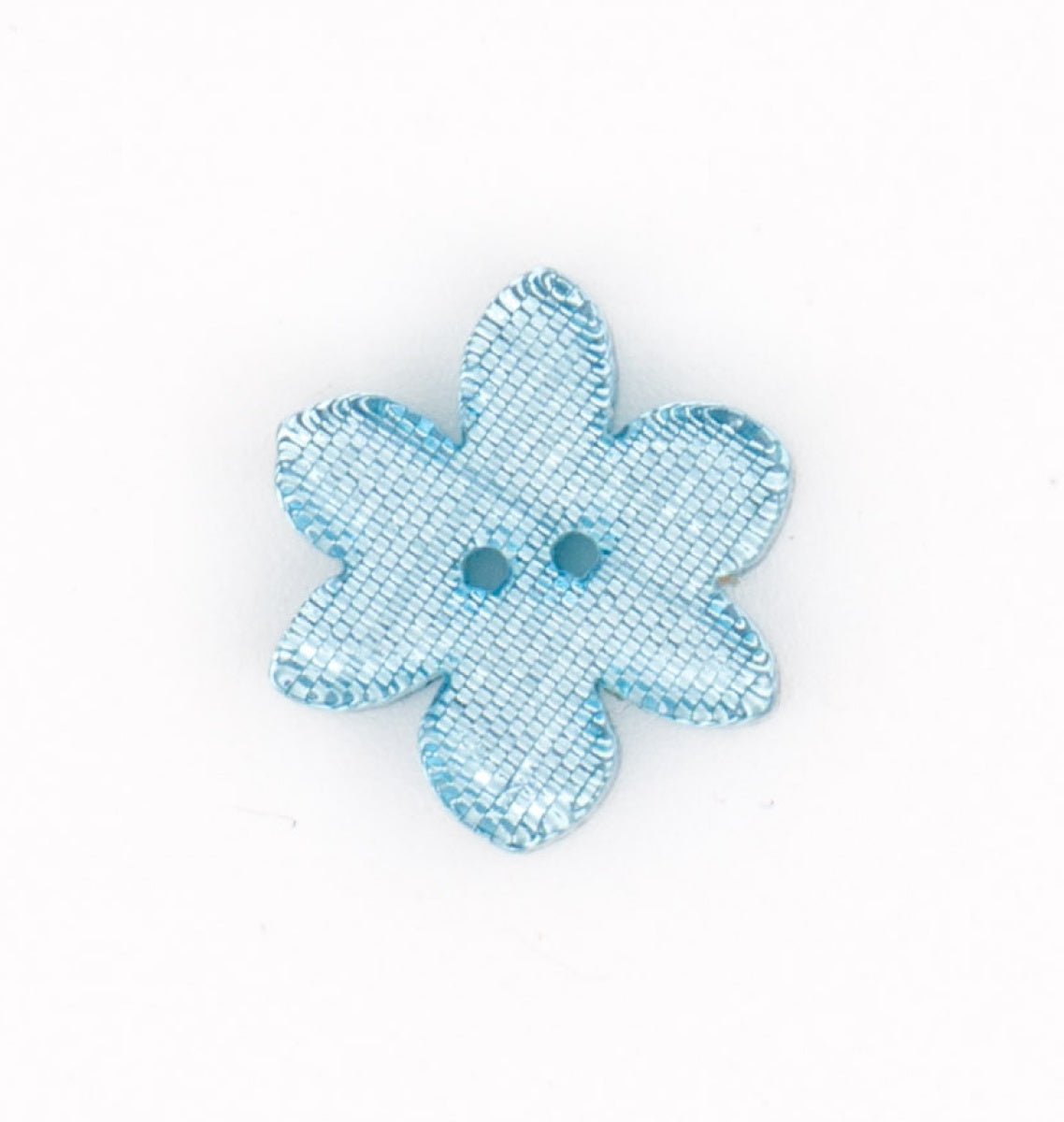 Blauwe Transparante Bloem Knoop met Glitter 13x15mm Knopen KNP00013