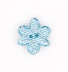 Blauwe Transparante Bloem Knoop met Glitter 13x15mm Knopen KNP00013