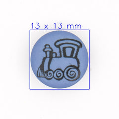 Blauwe Trein Knoop 13x13mm Knopen KNP00055