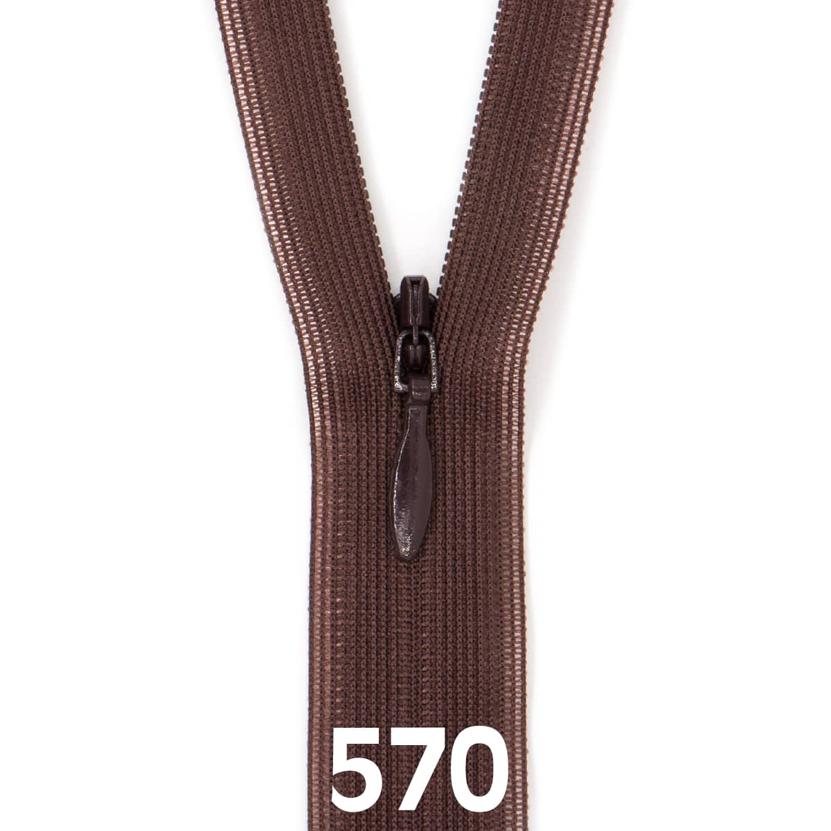 Blinde Rits 60 cm - 570 donker bruin Rits BLINDE - RITS - 60 - 570