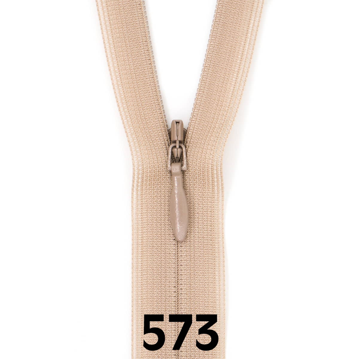 Blinde Rits 60 cm - 573 donker beige Rits BLINDE - RITS - 60 - 573