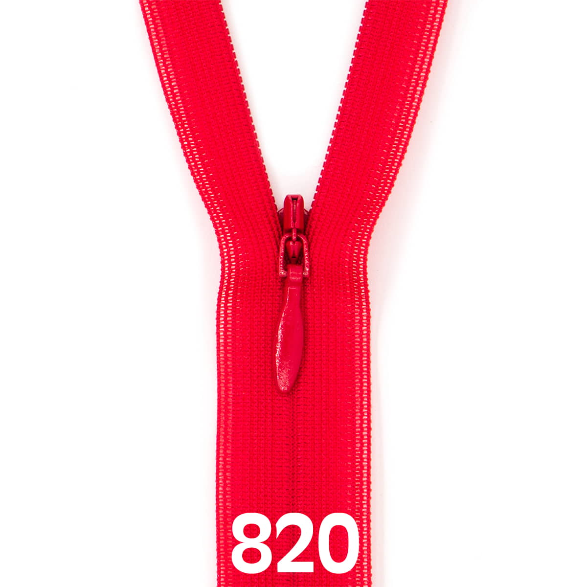 Blinde Rits 60 cm - 820 knal rood Rits BLINDE - RITS - 60 - 820