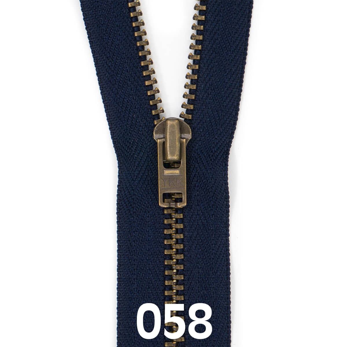 Broekrits metaal | brons fijn | 20 cm | YKK | 058 donkerblauw Rits RITS - BROEK - BRONZE - 4.5 - 20CM - 058 - DBLUE
