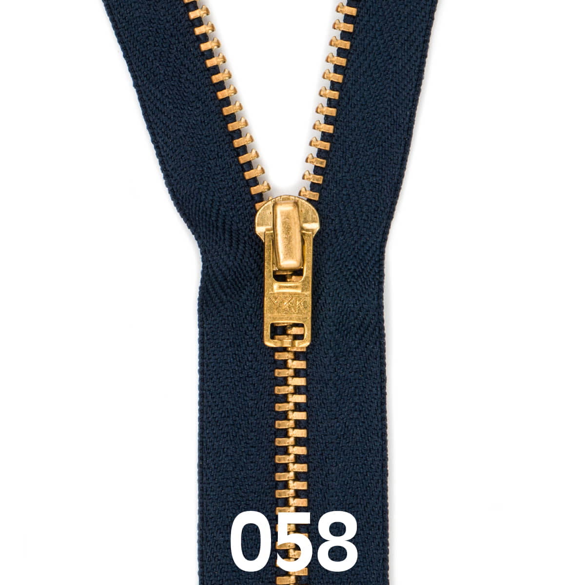 Broekrits metaal | goud fijn | 18 cm | YKK | 058 donkerblauw Rits RITS - BROEK - GOLD - 4.5 - 18CM - 058 - DBLUE