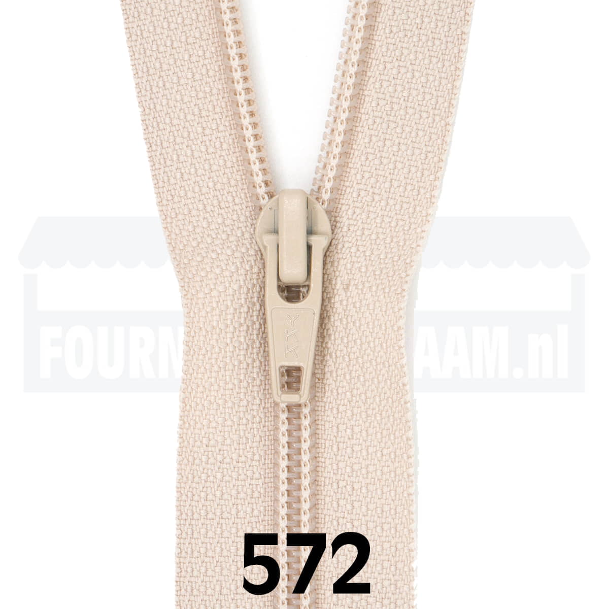 Broekrits | nylon spiraal | 18 cm | YKK | 572 licht beige Rits RITS - BROEK - SPIRAAL - 4.5 - 18CM - 572 - LICHT - BEIGE