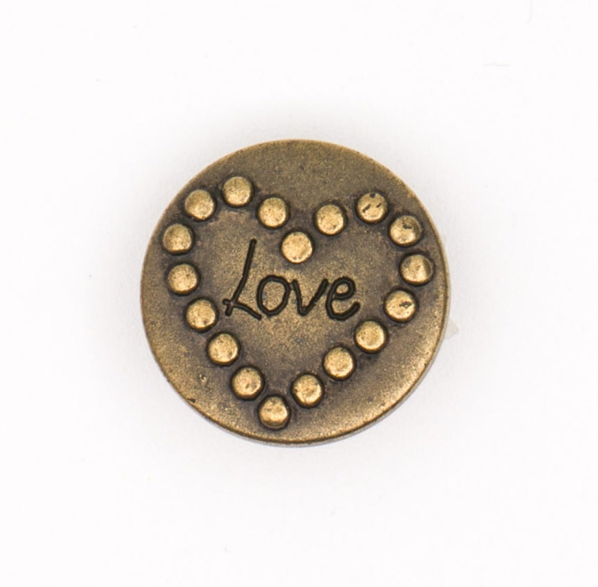 Bronzen 'Love' Knoop 15x15mm Knopen KNP00092