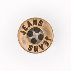Bronzen Metalen Jeans Knoop - 14 mm met JEANS Reliëf Knopen KNP00222