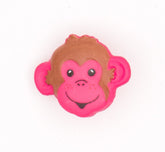 Bruine en Roze Aap Knoop 19x17mm Knopen KNP00071