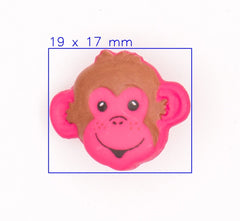 Bruine en Roze Aap Knoop 19x17mm Knopen KNP00071