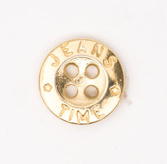 Casual metalen Jeansknoop JEANS TIME 15x15 mm met Gouden Finish Knopen KNP00152