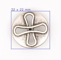 Creatieve metalen knoop met gesp ontwerp 22x22 mm Knopen KNP00145