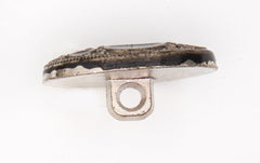 Decoratieve Ovale Metalen Knoop - Zwart met Zilveren Accenten Knopen KNP00145
