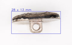 Decoratieve Ovale Metalen Knoop - Zwart met Zilveren Accenten Knopen KNP00145