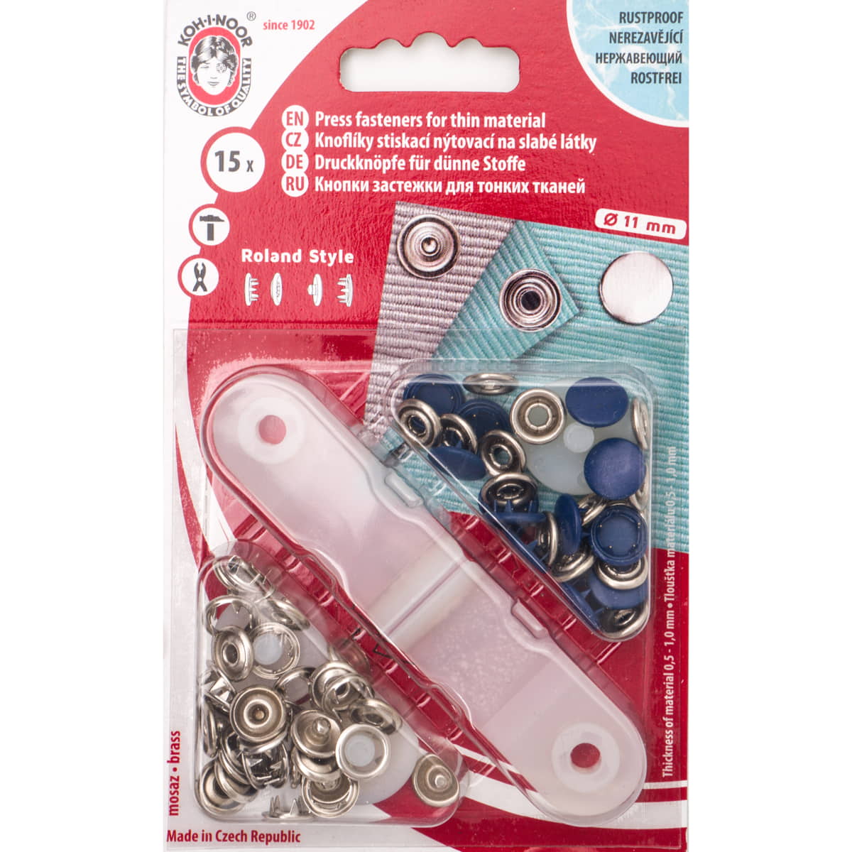 Drukknopen set | 11 mm | Roland Jersey | blauw | 15 stuks Drukknopen KIN - 11 - ROLAND - BLAUW - 1981 8590265080692