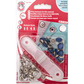 Koh-i-Noor 11mm blaue Roland Style Druckknöpfe, 15 Stück, auf Kartenverpackung, mit Werkzeug. KIN-11-ROLAND-BLAUW-1981 8590265080692