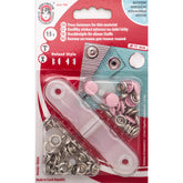 Rosa 11mm Roland Style Druckknöpfe in Verpackung, 15 Stück. Koh-i-Noor Marke. KIN-11-ROLAND-ROZE-1938 8590265080418