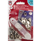 Boutons pression argentés 15mm auto moto, 10 pcs en blister avec outil, Koh-i-Noor KIN-15-AUTO-MOTO-ZILVER 8590265102134