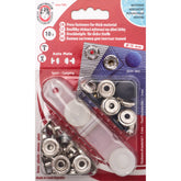 Boutons-pression Koh-i-Noor bleu foncé pour matériaux épais, 15mm, 10 pièces en emballage. KIN-15-AUTO-MOTO-DBLAUW-1940 8590265065774