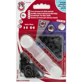 Boutons-pression noirs 15mm pour tissu épais en blister, 10 pièces. KIN-AUTO-15MM-ZWART 8590265102431, 8590265041525