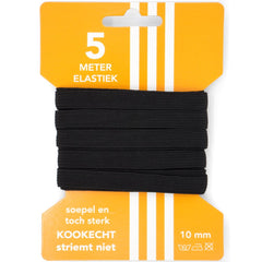Directoire Elastiek 10mm Zwart 5 meter Elastiek DIRECTOIRE-ELASTIEK-10MM-5M-ZWART - Fourniturenkraam.nl