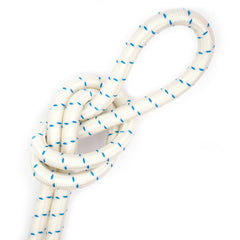 Elastisch koord 10 mm wit met blauw markering elastisch koord EK - 10MM - WIT - BLAUW - PM