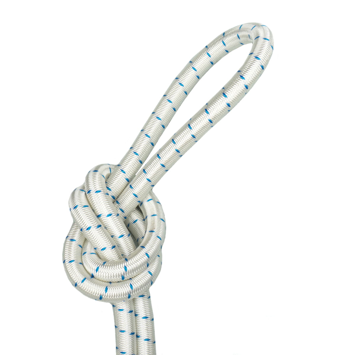 Elastisch koord 12 mm wit met blauw markering - aanbieding 5 meter elastisch koord EK - 12MM - WIT - BLAUW - 5M