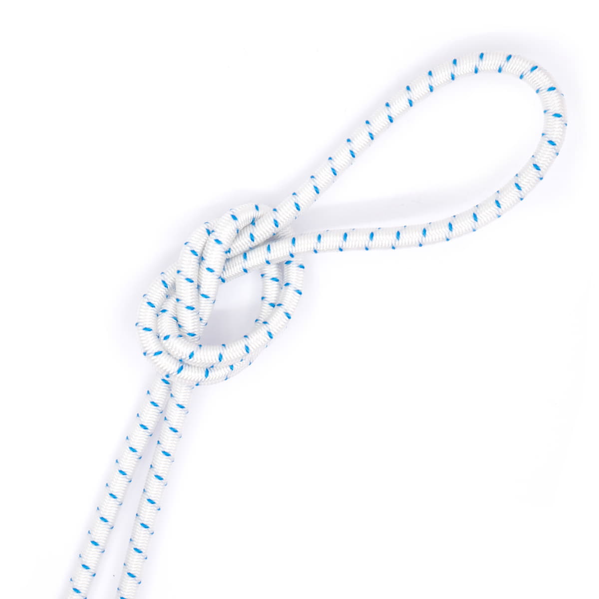 Elastisch koord 3 mm wit met blauw markering elastisch koord EK - 3MM - WIT - BLAUW - PM