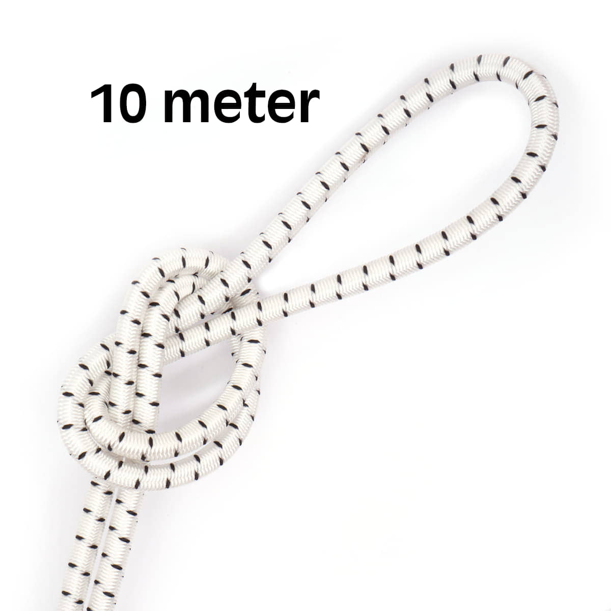Elastisch koord 5 mm wit met zwart markering - aanbeiding 10 meter elastisch koord EK - 5MM - WIT - ZWART - 10M