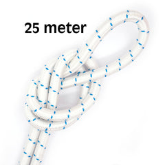 Elastisch koord 8 mm wit met blauw markering - aanbieding 25 meter elastisch koord EK - 8MM - WIT - BLAUW - 25M