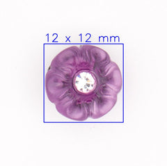Elegante Roze Bloemknoop met Strass - Ringbevestiging - 12x12 mm Knopen KNP00079