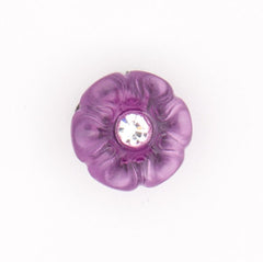 Elegante Roze Bloemknoop met Strass - Ringbevestiging - 12x12 mm Knopen KNP00079