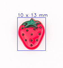 Fruitige Rode Aardbeiknoop - 10x13 mm Knopen KNP00056