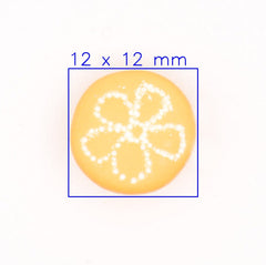 Gele Bloemenprint Knoop 13x12mm Knopen KNP00083