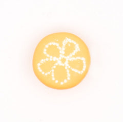 Gele Bloemenprint Knoop 13x12mm Knopen KNP00083