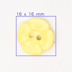 Gele Bloemvormige Knoop, Diameter 15mm Knopen KNP00119