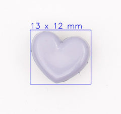Glanzende Paarse Hartvormige Knoop 13x12mm Knopen KNP00017