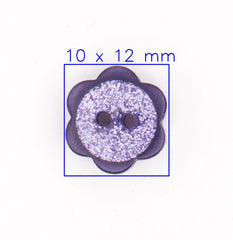 Glitterende Paarse Bloem Knoop 11x11mm Knopen KNP00078