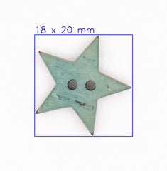 Groene Verweerde Stervormige Knoop 18x20mm Knopen KNP00018